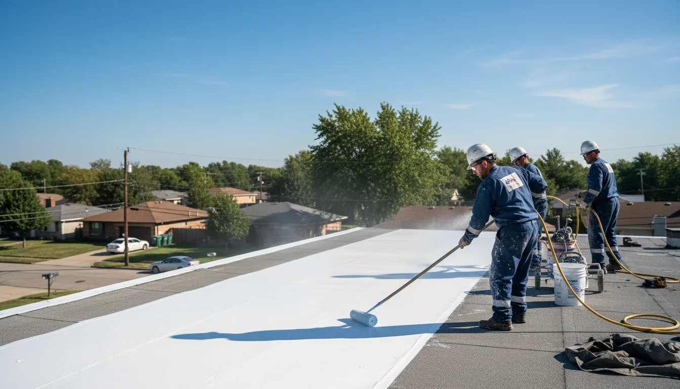 Commercial roof coating in Viola, IL near me
